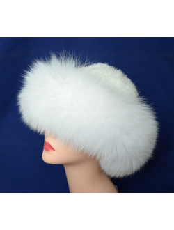 шапка вязаная с меховой отделкой vizio италия белая