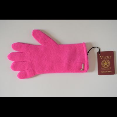 Ярко розовые женские перчатки из кашемира Vizio Италия 1104 G