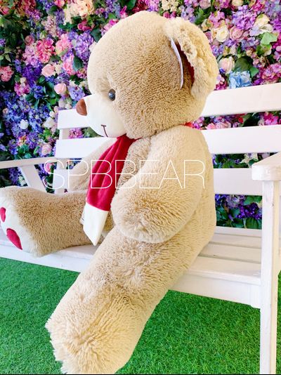 Плюшевый медведь 110 см кремовый Кевин