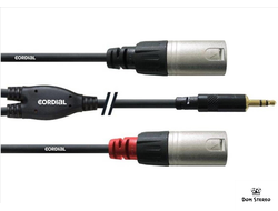 Фото кабеля Cordial CFY 3 WMM Y-адаптер джек стерео 3.5мм—2xXLR male