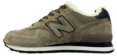 New Balance 574 Olive With Fur с мехом