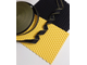 Лента для окантовки 30 мм, плотность 12 гр., цвет черный/елочка V2 желтая (боб 50 пог.м)