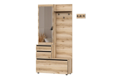 Берген вешалка с зеркалом прихожая Дуб делано/Венге