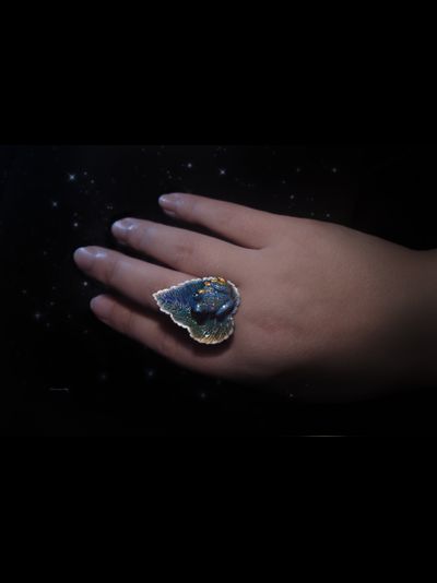 Фэнтези-кольцо с волшебной лягушкой "Пролетая над гнездом чудесниц..."