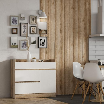 Брауни Комод  Дуб Делано/Белый