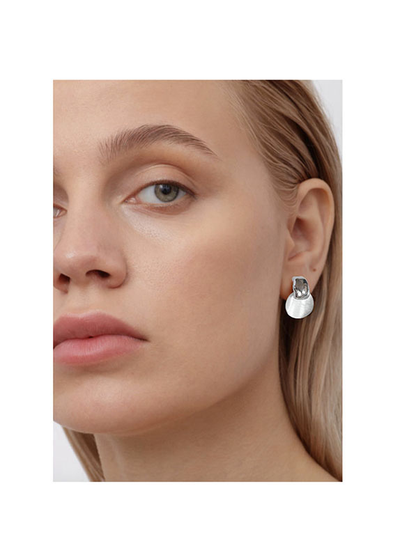 (АРТИКУЛ: 9662/01) СЕРЬГИ ЖЕНСКИЕ, СЕРЕБРИСТЫЙ МЕТАЛЛ, ПЕРЛАМУТРОВЫЕ ПОДВЕСКИ