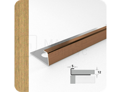 Профиль окантовочный для плитки Лука К 12НСБ(304).2700.004 Брашинг бронза
