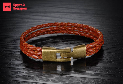 Мужской кожаный браслет