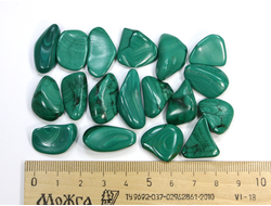 Малахит, галтовка в ассортименте, Конго (15-25 мм, 2,5-3,5 г) №22643