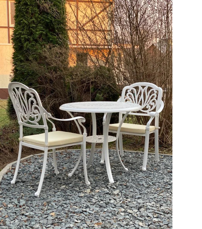 Литой кофейный комплект Geneva белый