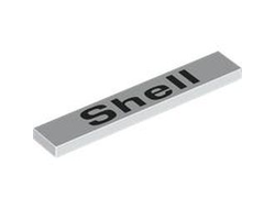 Tile 1 x 6 with Black Shell Pattern, White (6636pb348 6475058)