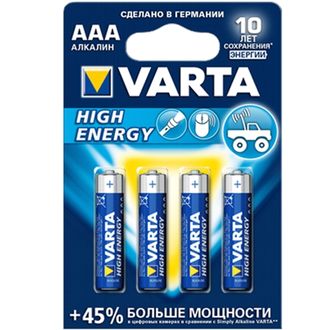 Батарейка AAA щелочная Varta LR3-4BL Longlife Power (High Energy 4903) в блистере 4шт.