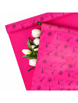 Пленка матовая "Париж" 57см*10м Фуксия ПР18/5