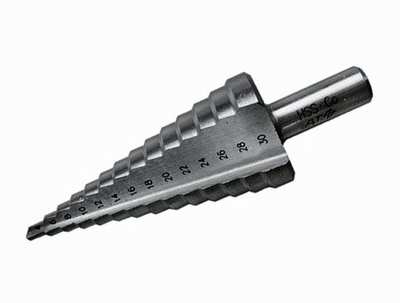 Сверло ступенчатое по металлу Р6М5К5,  4,0-12,0 мм, 9 ступ.( 4,5,6,7,8,9,10,11,12 мм)