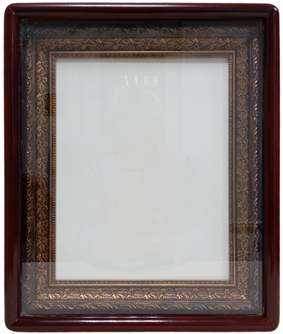 Киот "Антик" деревянный с багетной рамой "под золото" для иконы формата 22х28см