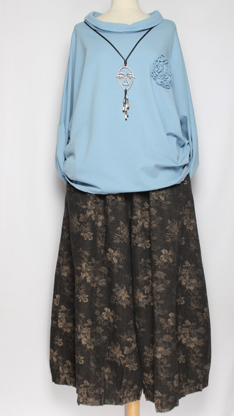 Джемпер Бохо "Хлопок хомут роза" хаки, голубой, бежевый до р.56