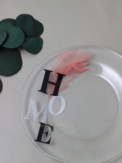 Тарелка 19,5см, розовое перо