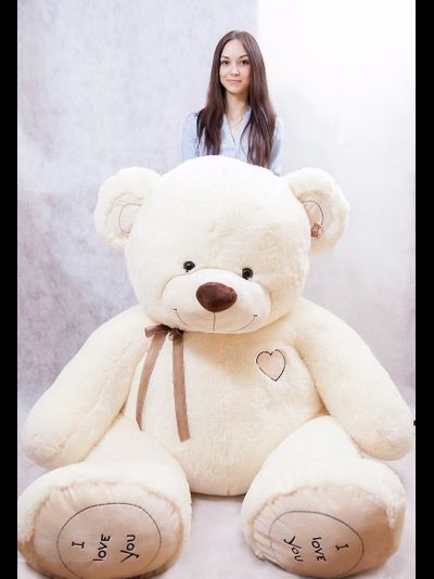 Гигантский плюшевый медведь 260 см бежевый Феликс