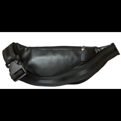Кожаная поясная сумка Atessa black (арт. 7009-01)