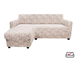 Чехол на угловой диван с левым выступом Виста БЕАТА. АнтиКошка.Хлопок. ИТАЛИЯ Бренд Еврочехол