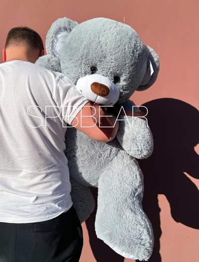 Большой плюшевый медведь 135 см серый Михель