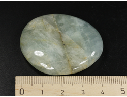 Берилл голубой (Аквамарин), полировка плоская, Бразилия (43*38*8 мм, 24 г) №35648