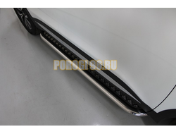 Пороги с площадкой (нерж. лист) 75х42 мм ТСС для Chery Tiggo 7 PRO MAX 2025-