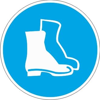 Знак M05 «Работать в защитной обуви»