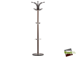 Вешалка напольная DOBRIN CLYDE, чёрный мрамор, коричневый под дерево