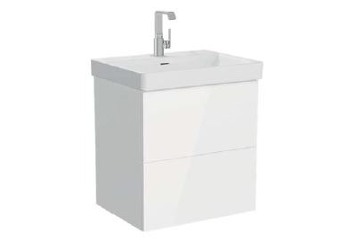 Шкаф Vitra Metropole Pure с раковиной, c 2 ящиками, с подсветкой в верхнем ящике, 60 см, цвет глянцевый белый, 67331