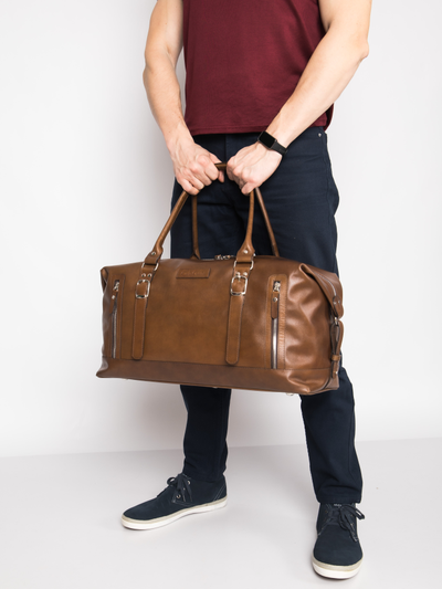 Кожаная дорожная сумка Bergamo Premium brown (арт. 4048-63)