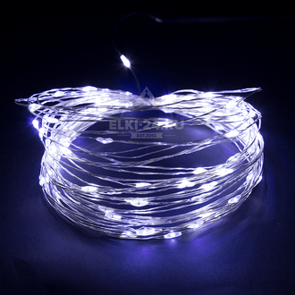 Гирлянда светодиодная нить Роса 2.5 м белый холодный свет