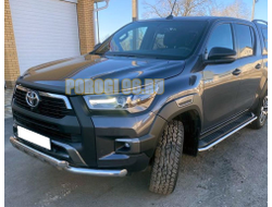 Защита переднего бампера с перемычками d60/60 для Toyota Hilux Black Onyx 2020-