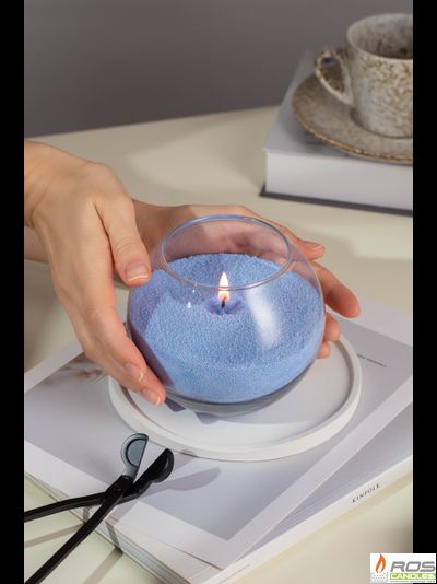 Насыпная свеча "Шар" 12*10 см, цвет "Голубой"