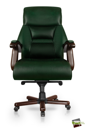 Кресло Прага, кожа/кож.зам. зеленый