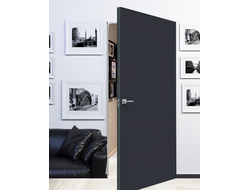 Дверь без наличников 701 Дарк Блю с черной кромкой