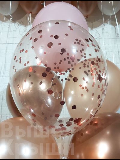 Коробка с шарами "Розовое золото" (50 шариков)