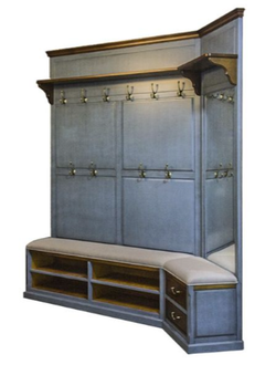 Вешалка для прихожей угловая с нижней тумбой.