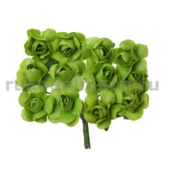 бумажные цветы "Роза", цвет-зеленый, 20х80 мм, 12 шт/уп
