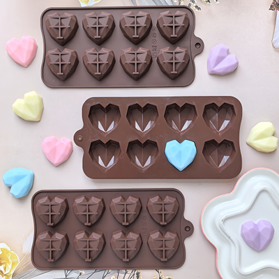 Силиконовая форма "Сердце Геометрия", 8 ячеек