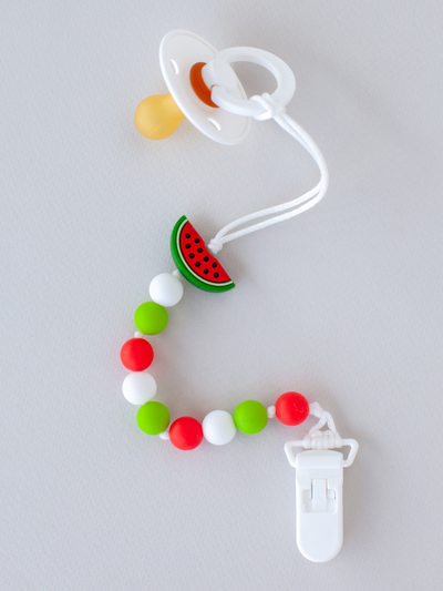 Грызунок из пищевого силикона на держателе АРБУЗ