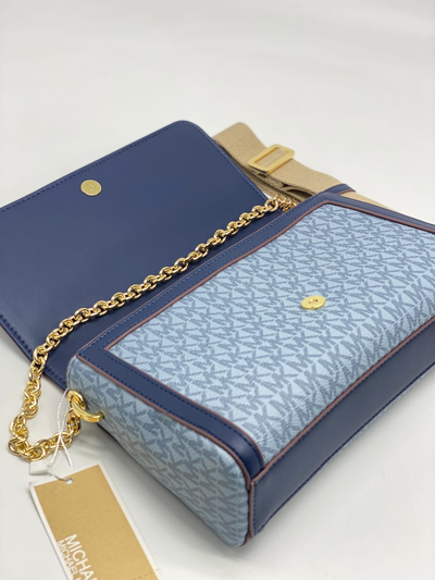 Сумка Michael Kors синяя с контрастной окантовкой