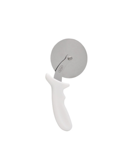 Нож для пиццы d=10 см. с белой пластиковой ручкой, нержавеющая сталь