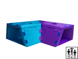 Мягкий модульный Туннель-трансформер (2 секции) голубой/сиреневый