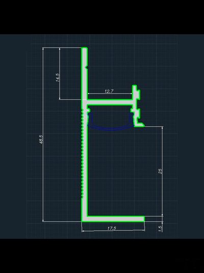 Теневой плинтус скрытого монтажа Pro Design 7210 Анодированный