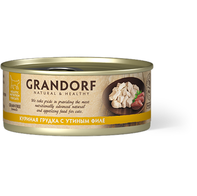Консерва для кошек Grandorf Куриная грудка с утиным филе 70 г