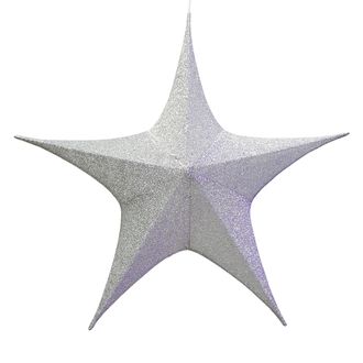 Звезда из ткани с блестками, 110 см, серебристый