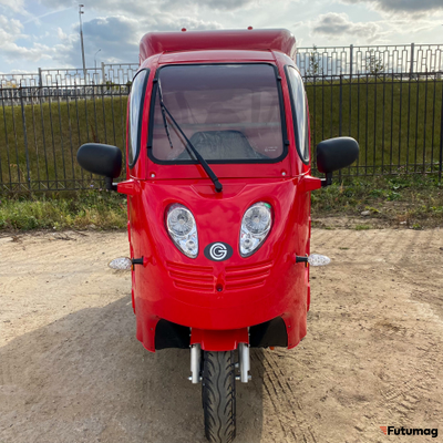 Трицикл грузовой GreenCamel Тендер E1200 (72V 2500W 84Ah) кабина, BOX, понижающая Белый