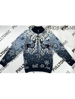 Подростковый свитер на молнии Олени 004