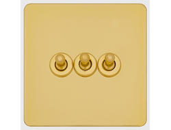 Переключатель трехклавишный тумблер T&J Electric Ultimate II Polished Brass